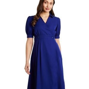 Symbol Premium Women's 'Desk-to-Dinner' Fit & Flare Wrap Dress (Midi Length | Stylish)