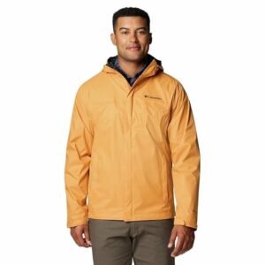 Columbia Men Yellow Omni Tech Watertight II Waterproof Rain Jacket, L