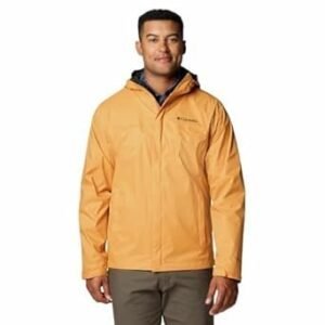 Columbia Men Yellow Omni Tech Watertight II Waterproof Rain Jacket, L