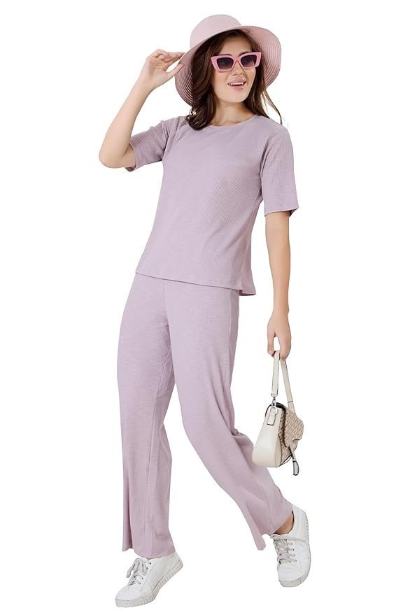 Soulemo Solid Tunic with Trousers Co-Ords for Women/Cord Set for Women 1704