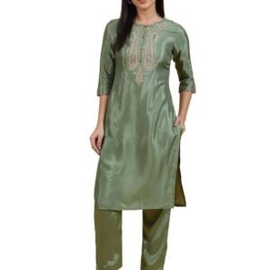 W for Woman Embroidered Straight Kurta and Straight Pants Set