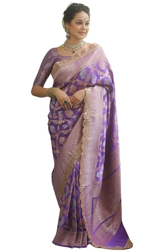 SGF11 Women's Kanjivaram Pure Soft Silk Saree With Blouse Piece