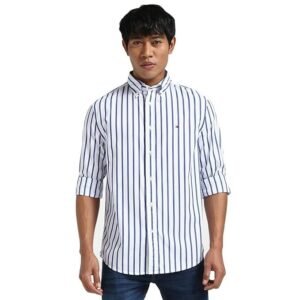 Tommy Hilfiger Men's Cotton Striped Regular Fit Shirt