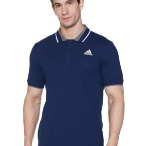 adidas Men's Cotton Geometric Regular Fit Polo Shirt