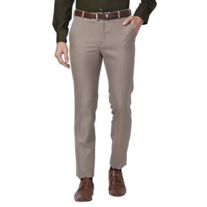 Raymond Men Mid Rise Slim Fit Self Design Trouser