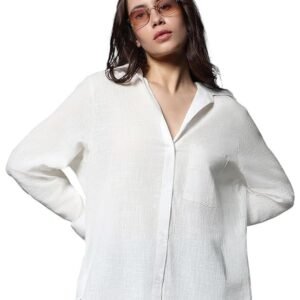 HIGH STAR Women's Cotton Oversized Fit Shirt