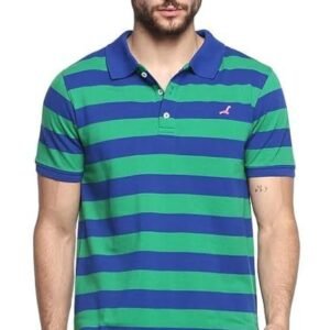 AMERICAN CREW CottonPoly Striped Polo T-Shirt for Men