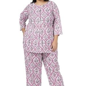 Lastinch Women's Fresh Floral Print Night Suit of Top & Pyjama Set | Relaxed Fit | Cotton Fabric | Women Pajama Set
