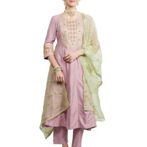 Myx Women's Embroidered Anarkali Kurta Set with Organza Dupatta | Latest Design | Available in Plus Sizes