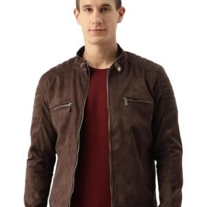 Leather Retail Coffee-Colored Suede Jacket For Men's