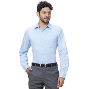 Raymond Slim Fit Pure Cotton Structure Pattern Semi Cut Away Collar Formal Shirt
