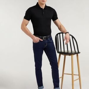 Peter England Men's Mid Rise Premium Skinny Fit Stretchable Jeans Navy Blue, 32