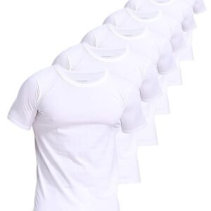 Comfneat Men's 6-Pack Pure Cotton Undershirts Comfortable Crew Neck T-Shirts
