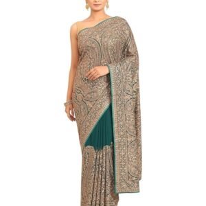 MOHEY Women's Georgette Embroidered|Stone Work|Zari Saree