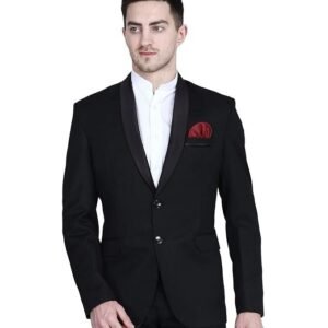 TAHVO Black Tuxedo Blazer with Hanky for Men
