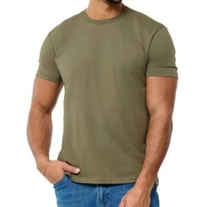 INTO THE AM Men's Fitted Crew Neck Essential Tees - Premium Modern Fit Short Sleeve Plain T-Shirts for Men