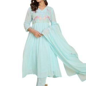 INDO ERA Women's Cotton Kurta and Pant with Dupatta Set