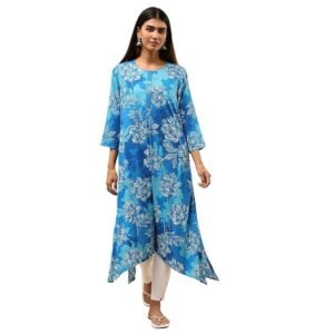 BIBA Women Rayon Viscose Straight Printed Kurta
