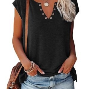 ETCYY NEW Tank Tops for Women, Cute Sleeveless V Neck Workout Tops Printed Running Casual Athletic T Shirts