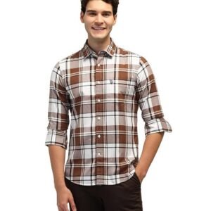 U.S. POLO ASSN. Men Cotton Checkered Tailored Fit Shirt